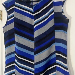 Liz Claiborne Chevron Blue Striped Blouse